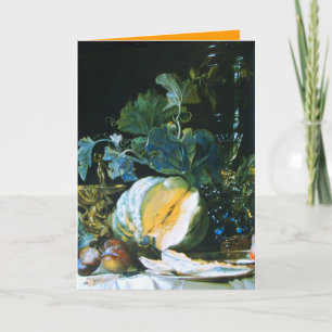 Cartes Pour Fêtes Annuelles CITROUILLE, FRUITS ET GLASSWARE Thanksgiving