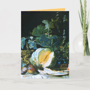 Cartes Pour Fêtes Annuelles CITROUILLE, FRUITS ET VERRERIE Action de grâce