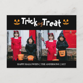 Cartes Pour Fêtes Annuelles citrouille jack-o-lantern Halloween Famille Deux P