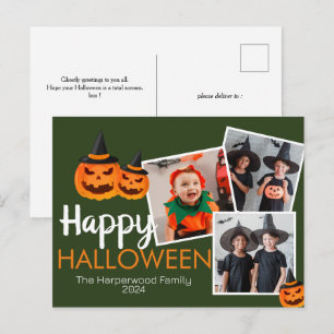 Cartes Pour Fêtes Annuelles citrouille jack-o-lanterne Halloween Famille 3 Pho