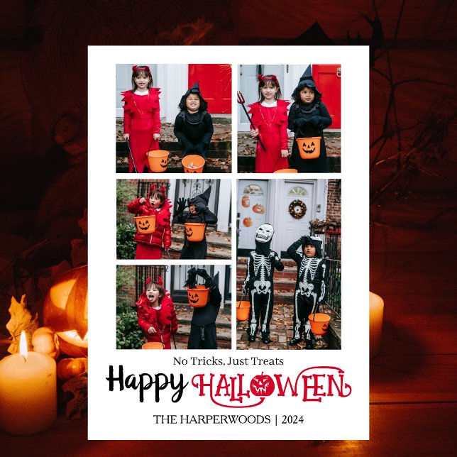 Cartes Pour Fêtes Annuelles citrouille jack-o-lanterne Halloween Famille 5 Pho (Créateur téléchargé)