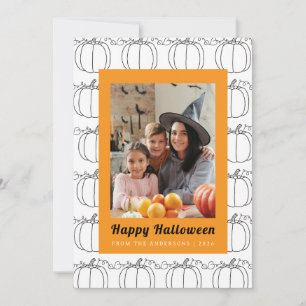 Cartes Pour Fêtes Annuelles Citrouille minimaliste Happy Halloween 1 photo