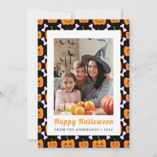 Cartes Pour Fêtes Annuelles Citrouille minimaliste Vintage Happy Halloween 1 P