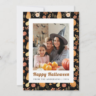 Cartes Pour Fêtes Annuelles Citrouille minimaliste Vintage Happy Halloween 1 P