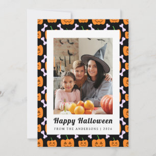 Cartes Pour Fêtes Annuelles Citrouille minimaliste Vintage Happy Halloween 1 P