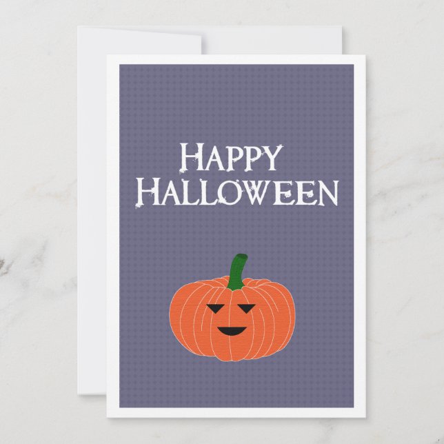 Cartes Pour Fêtes Annuelles Citrouille orange personnalisée Jack O Lantern eff (Devant)