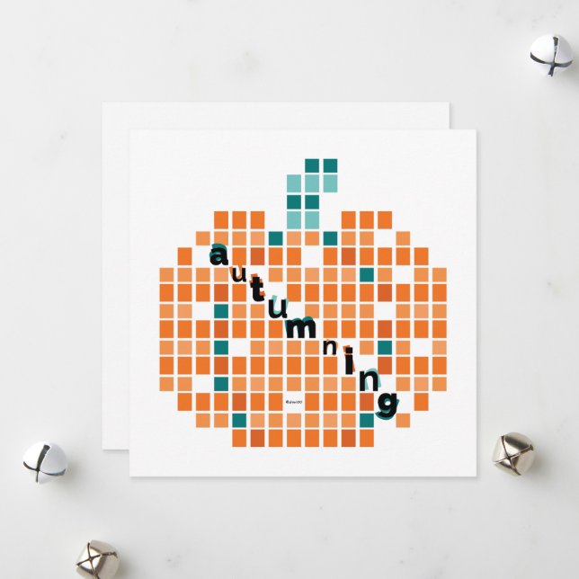 Cartes Pour Fêtes Annuelles Citrouille parfait = Automne (Devant/Arrière en situation)