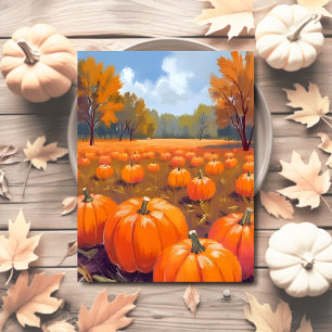 Cartes Pour Fêtes Annuelles Citrouille Patch Aquarelle D'automne