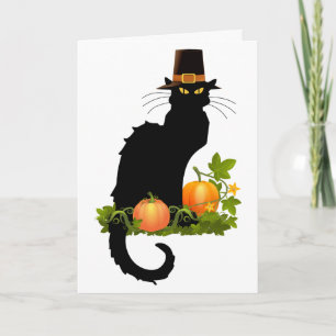 Cartes Pour Fêtes Annuelles Citrouille Patch Le Conversation Noir Thanksgiving
