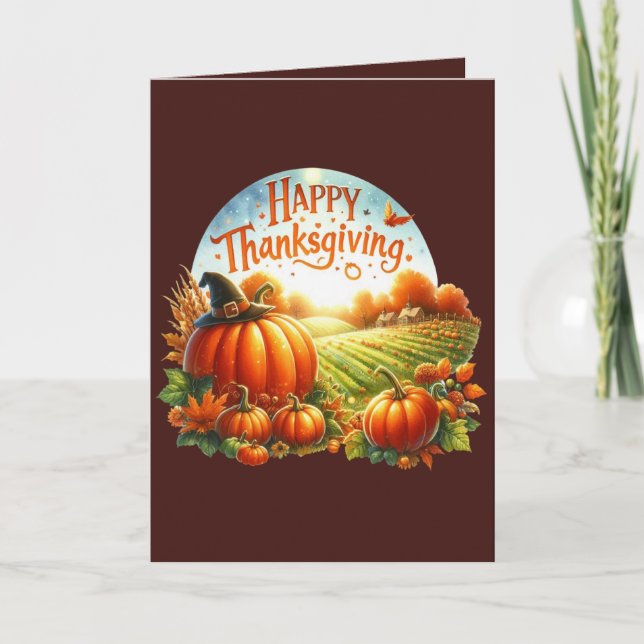 Cartes Pour Fêtes Annuelles Citrouille personnalisable de Thanksgiving mignon (Devant)