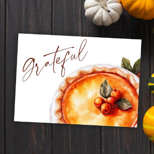Cartes Pour Fêtes Annuelles Citrouille Pie Fall Rustique Grateful Thanksgiving