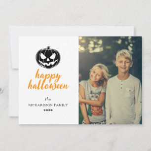 Cartes Pour Fêtes Annuelles Citrouille Rustique Jack-O'-Lantern Halloween 1 Ph