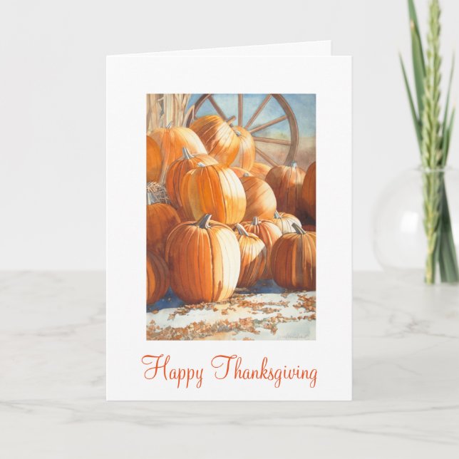 Cartes Pour Fêtes Annuelles Citrouille Thanksgiving (Devant)
