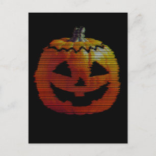 Cartes Pour Fêtes Annuelles Citrouille TV Glitchy