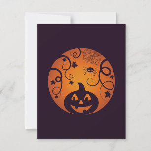 Cartes Pour Fêtes Annuelles Citrouille visage de Halloween Jack o lanterne et 