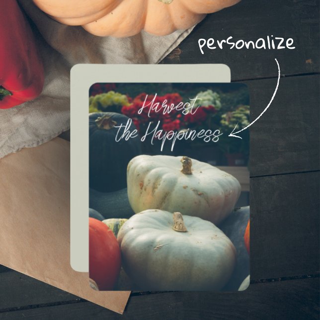 Cartes Pour Fêtes Annuelles Citrouilles d'automne dans un jardin rustique (Créateur téléchargé)