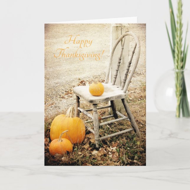 Cartes Pour Fêtes Annuelles Citrouilles et président, Thanksgiving (Devant)