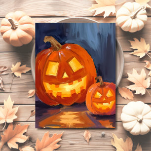 Cartes Pour Fêtes Annuelles Citrouilles Jack-O-Lantern Halloween