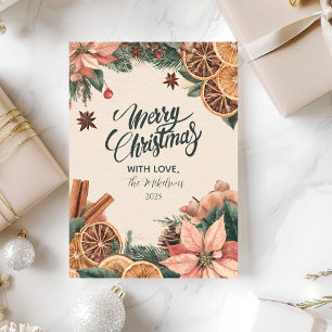 Cartes Pour Fêtes Annuelles Citrus de Poinséttia festive