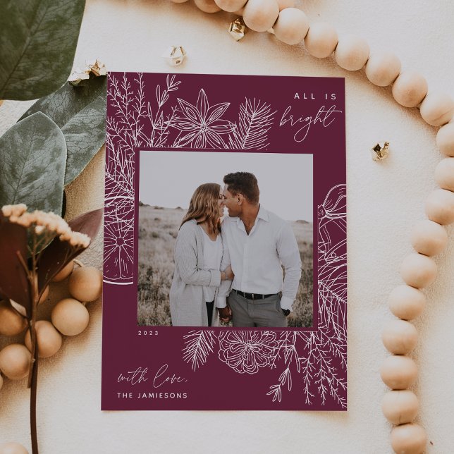 Cartes Pour Fêtes Annuelles Citrus et épices | Tout est brillant Photo Holiday (Créateur téléchargé)