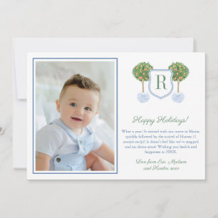 Cartes Pour Fêtes Annuelles Citrus Joyeuses Fêtes Monogramme Blason Image Fête