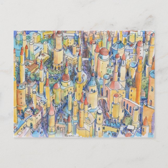 Cartes Pour Fêtes Annuelles Citta' di fantasia (Devant)