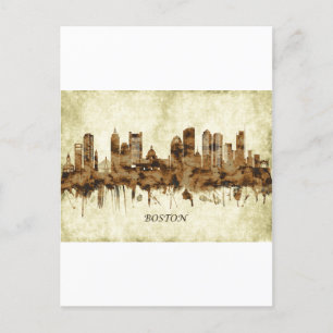 Cartes Pour Fêtes Annuelles Cityscape de Boston Massachusetts