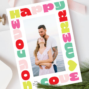 Cartes Pour Fêtes Annuelles clair coloré moderne photo de Noël unique