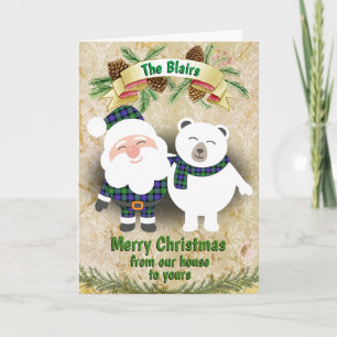 Cartes Pour Fêtes Annuelles Clan Blair Tartan Plaid Christmas