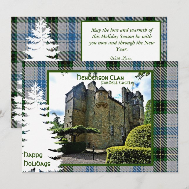 Cartes Pour Fêtes Annuelles Clan Tartan personnalisé écossais Henderson (Devant / Derrière)
