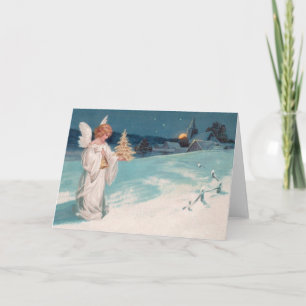 Cartes Pour Fêtes Annuelles Clapsaddle : Ange de Noël avec Bell