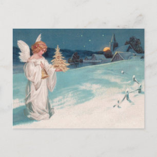 Cartes Pour Fêtes Annuelles Clapsaddle : Ange de Noël avec Bell