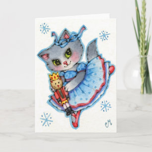 Cartes Pour Fêtes Annuelles Clara - Cat de Noël de Casse-Noix mignonne