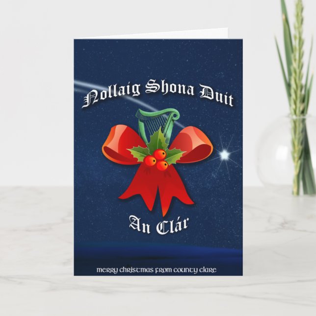Cartes Pour Fêtes Annuelles Clare Irish Christmas Card - Nollaig Shona Duit (Devant)