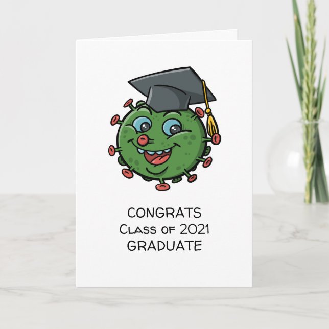Cartes Pour Fêtes Annuelles Classe De 2021 Congrès De Graduation Sur Le Virus  (Devant)