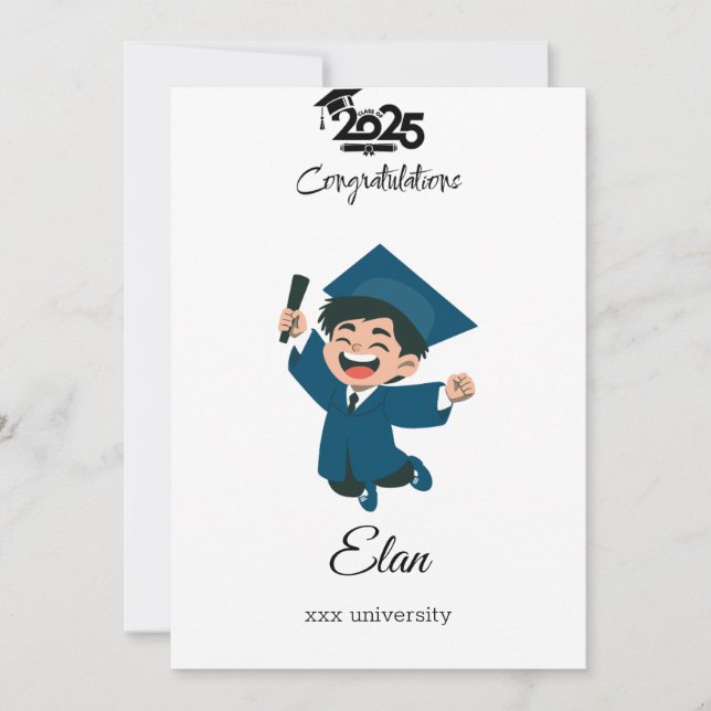 Cartes Pour Fêtes Annuelles Classe de 2025 Graduation Card - Belle illustratio (Devant)