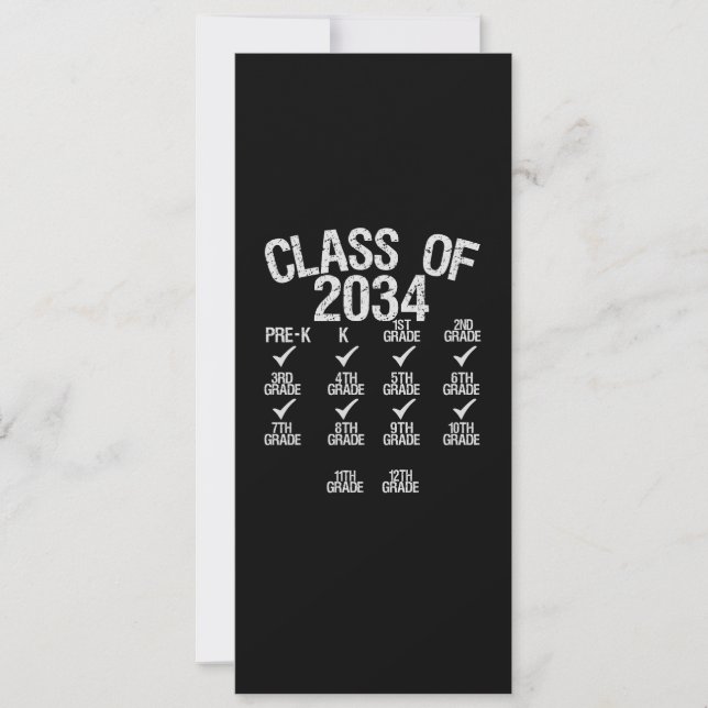 Cartes Pour Fêtes Annuelles Classe De 2034 Grow With Me Graduation 6ème Grade (Devant)