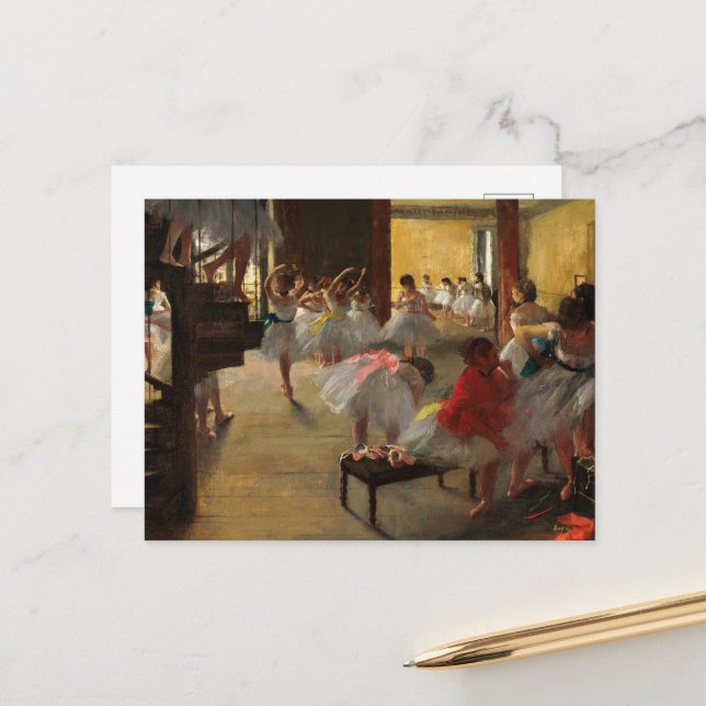 Cartes Pour Fêtes Annuelles Classe de danse par Edgar Degas (Devant/Arrière en situation)