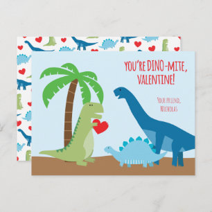 Cartes Pour Fêtes Annuelles Classe Dinosaur Valentine - T-Rex