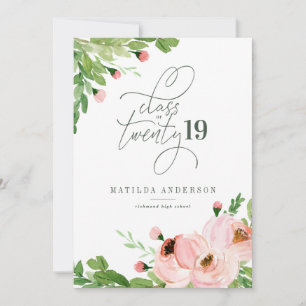 Cartes Pour Fêtes Annuelles Classe d'invitation de graduation de l'aquarelle f