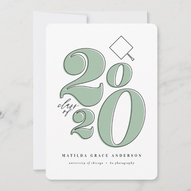 Cartes Pour Fêtes Annuelles Classe graphique audacieuse de 2020 graduation fai (Devant)