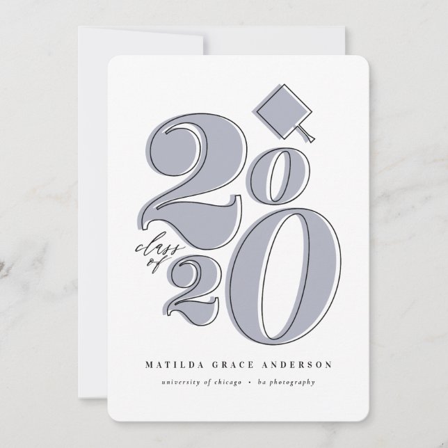 Cartes Pour Fêtes Annuelles Classe graphique audacieuse de 2020 graduation fai (Devant)