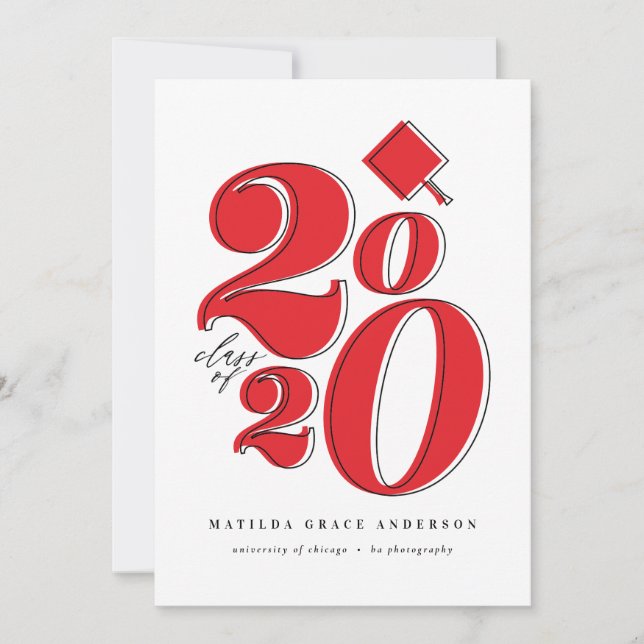 Cartes Pour Fêtes Annuelles Classe graphique audacieuse de 2020 graduation fai (Devant)