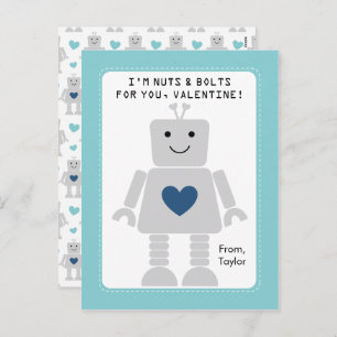 Cartes Pour Fêtes Annuelles Classe Robot Valentines