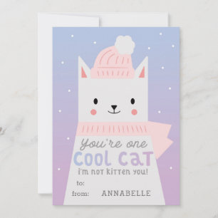 Cartes Pour Fêtes Annuelles Classe Valentines Cool Chat