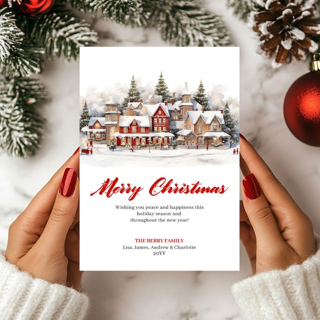 Cartes Pour Fêtes Annuelles Classic Artistic Winter Scene Greeting Card (Classic Artistic Winter Scene Greeting Card)