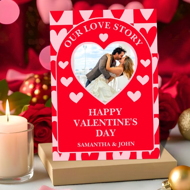 Cartes Pour Fêtes Annuelles Classic Cherry Red Hearts Valentine’s Gift Photo (Créateur téléchargé)
