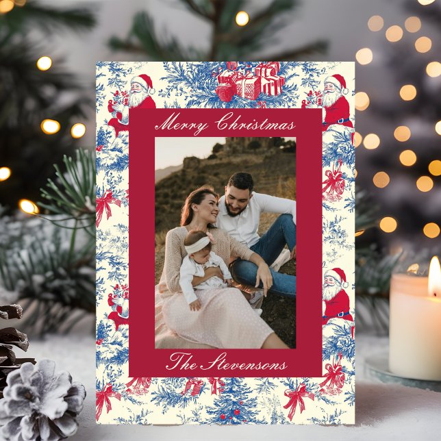 Cartes Pour Fêtes Annuelles Classic Chinoiserie Toile De Jouy Photo Christmas (Créateur téléchargé)