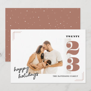 Cartes Pour Fêtes Annuelles Classic Dusty Rose Star Photo Happy Holidays Card