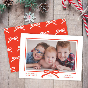 Cartes Pour Fêtes Annuelles Classic Elegant Moderne Bow Une photo